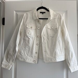 Talbots White Denim Jean Jacket